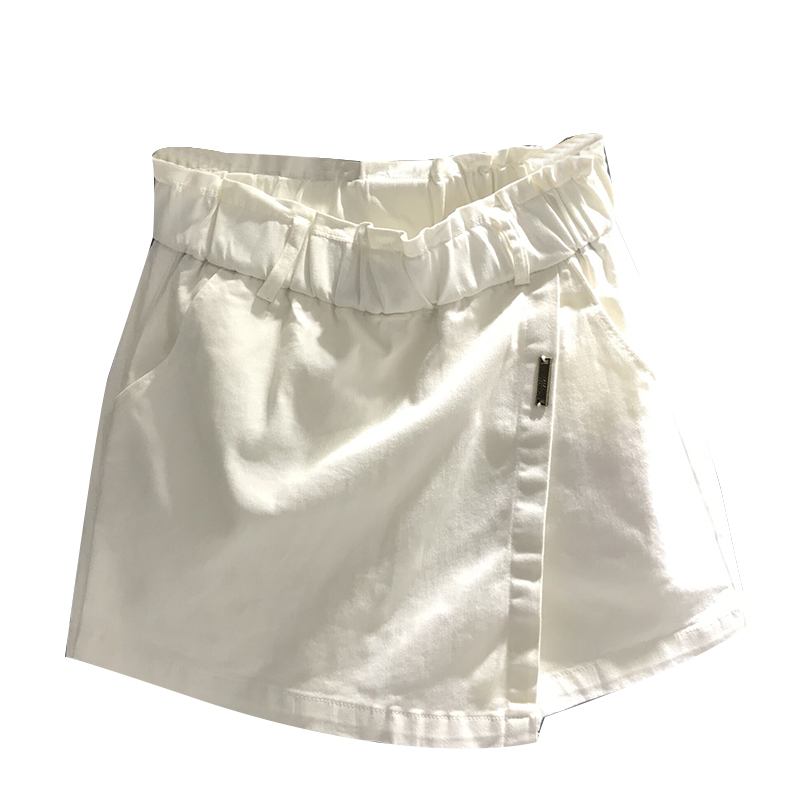 X ROOM原创欧洲站欧货夏季新款百搭松紧高腰牛仔短裙裤裙女显瘦A字包臀半身裙3