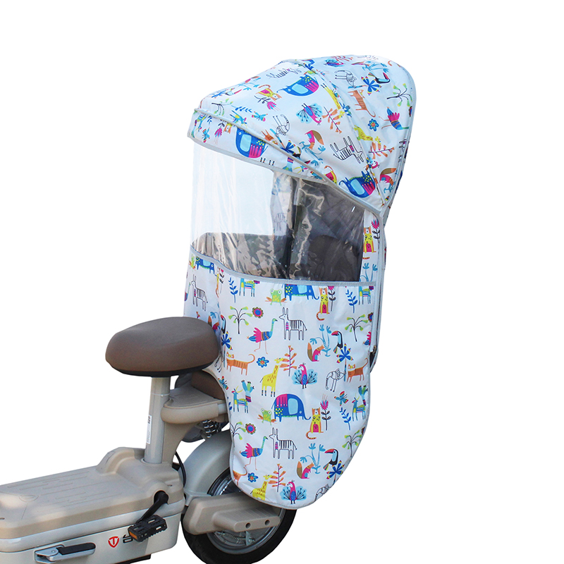 电动自行车儿童座椅后置防风雨棚宝宝座椅秋冬加厚挡风防寒棉雨篷 - 图3