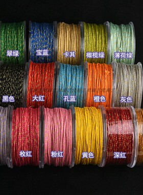 藏式手搓棉加金线DIY编绳文玩线