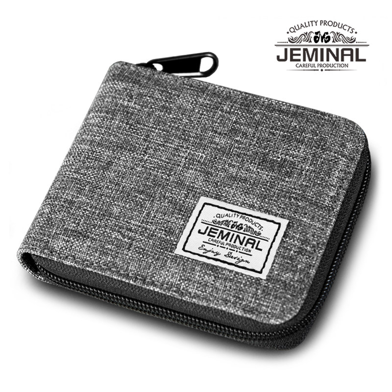 男日韩帆布多功能拉链短款小钱包 圣嘉禾箱包钱包