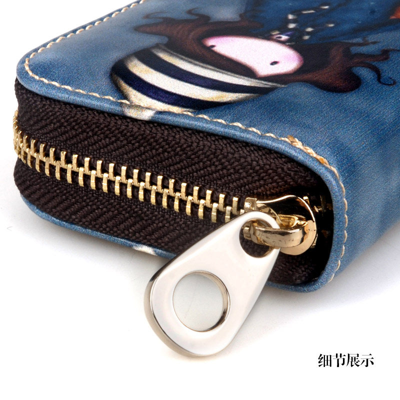 女韩版卡通防磁学生拉链风琴零钱包 圣嘉禾箱包卡包
