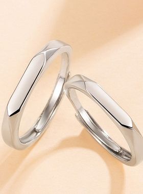 小众指环锆石情侣戒指男女开口对戒奢华设计ins时尚调节钻戒