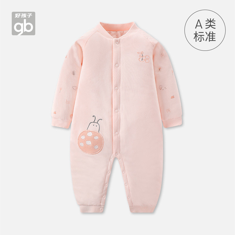 goodbaby婴儿开襟男童夹棉保暖爬服 好孩子童装旗舰连身衣/爬服/哈衣