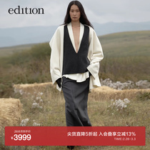 Edition fur coats women 2023 winter new scarves collar wool bifacial great coat EBC4OVC022