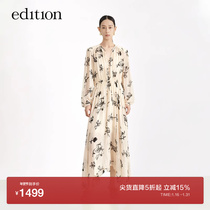 edition art print dress dress lady 2023 spring new temperament long dress with harness EBC1DRST12