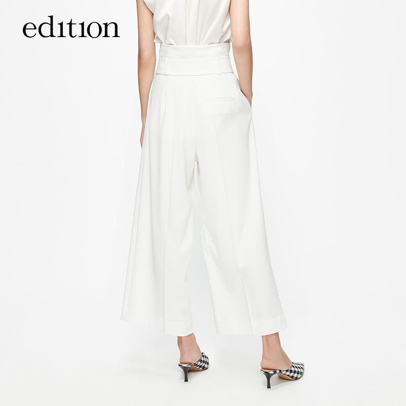 edition夏款宽松显瘦高腰阔腿裤 edition休闲裤