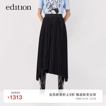 (new share of 9 fold) Yang tseyu the same edition wool half-body pleated skirt female EBB3SKT003