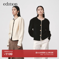 (2 pieces 9 discount) edition small fragrant wind horse fur wool knit cardiovert jacket EBB4CART02