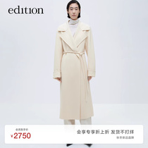 The edition fur coats women 2023 winter new long and big capsized wool great coat EBC4OVCT08