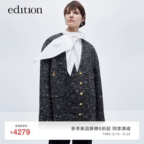 Edition coarse flower coat woman 2023 winter new small scent wind wool profile western suit EBC4COT007