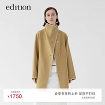 (Bursting single) edition fur coat female winter handmade stitch side wool great coat EBB4OVCT16
