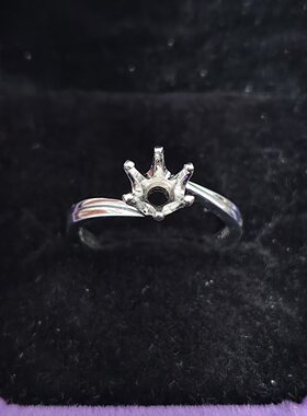 银料925镀金一克拉圆形银托批发