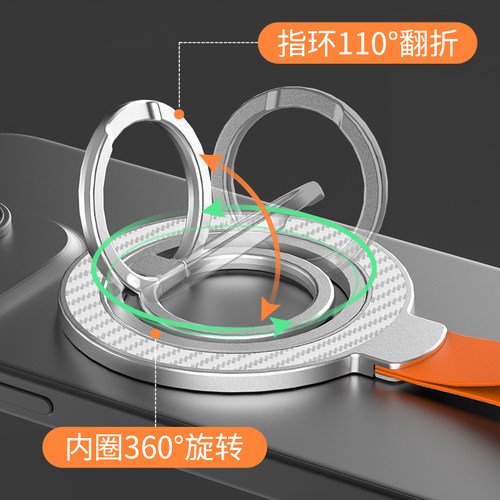 2024新款手机磁吸支架magsafe双面磁吸指环扣车载360度旋转支架强力磁吸圈适用苹果15华为mate60通用14promax - 图2