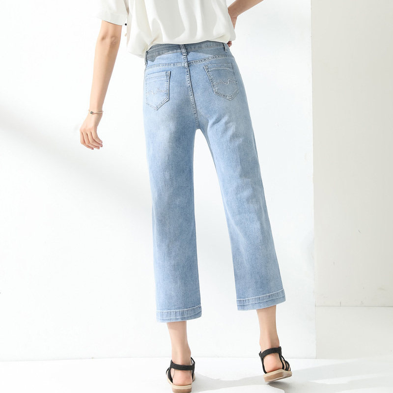 八分女2020初秋新款高腰显瘦牛仔裤 梵琴坊京合力源牛仔裤