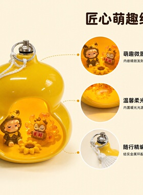 陶瓷黄色桌面装饰灯创意葫芦