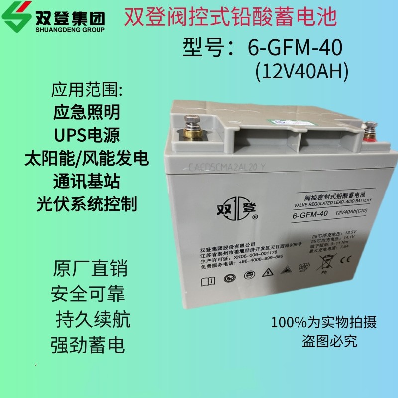 双登卷绕式6-SPB-25/40/50/75/100AH储能/启动蓄电池汽车船舶专用 - 图0