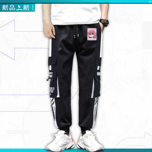 孤独摇滚动漫周边衣服后藤一里印象工装裤子男女百搭运动休闲裤en - 图0