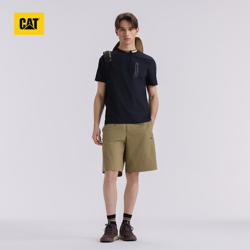 【凉感】CAT卡特25夏季新品男士户外美式合体压胶短袖反光设计T恤 - 图2
