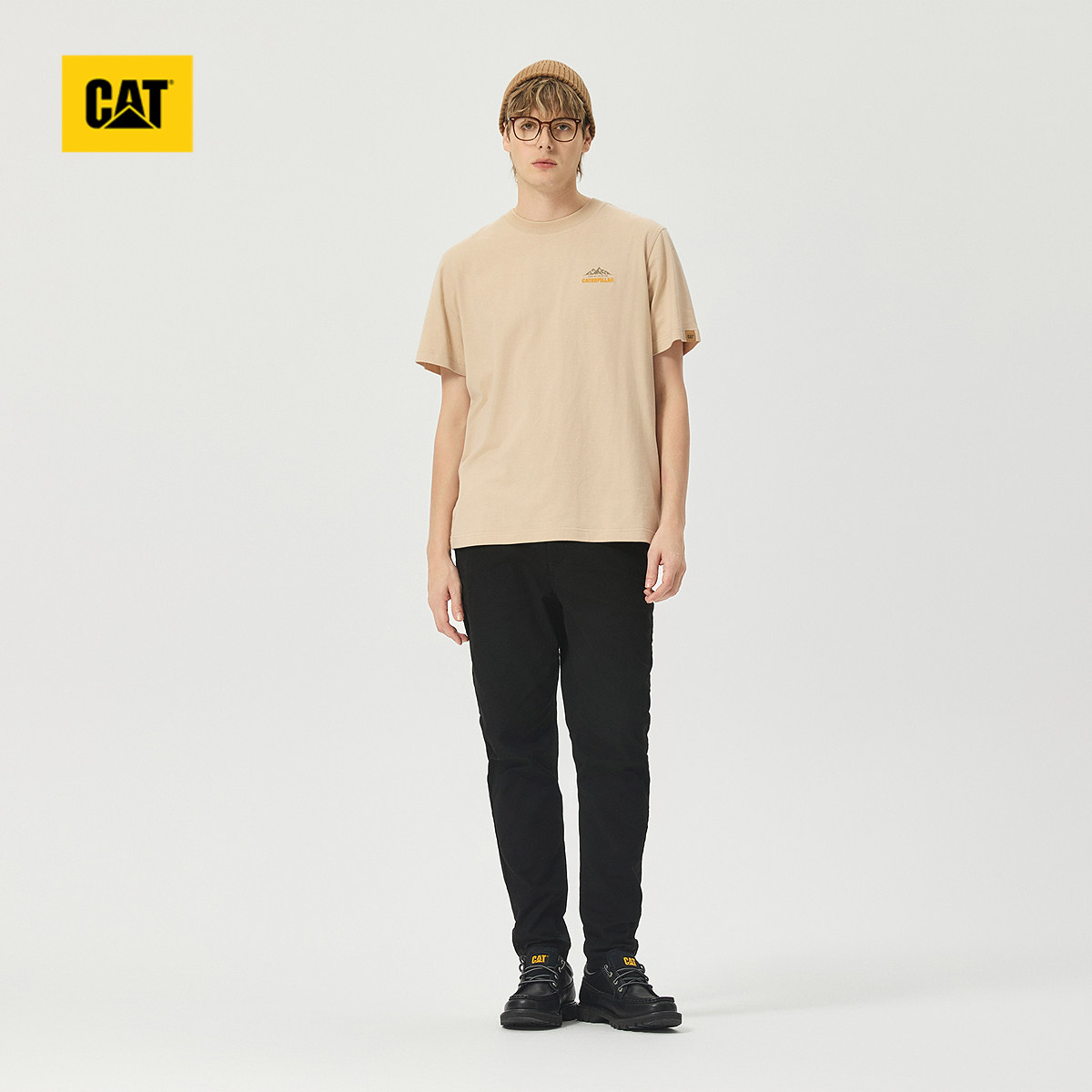 CAT卡特秋冬男士Logo设计收脚宽松工装裤,淘宝优惠券,粉丝福利购,淘宝优惠卷