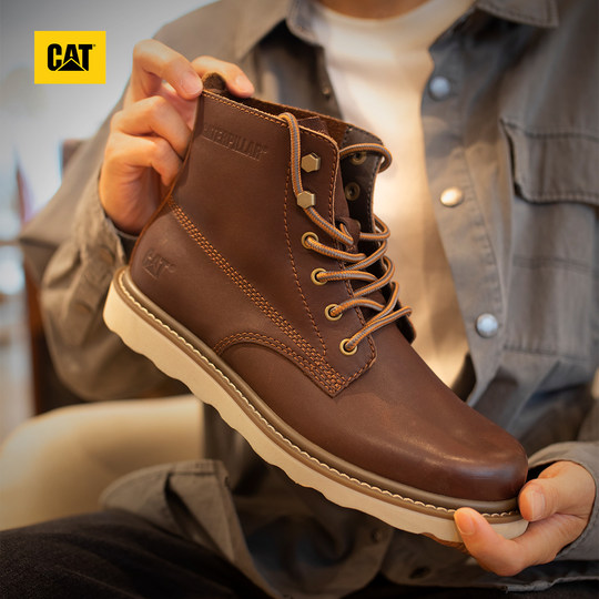 CAT卡特25秋冬新品男士户外高帮经典牛皮复古单鞋