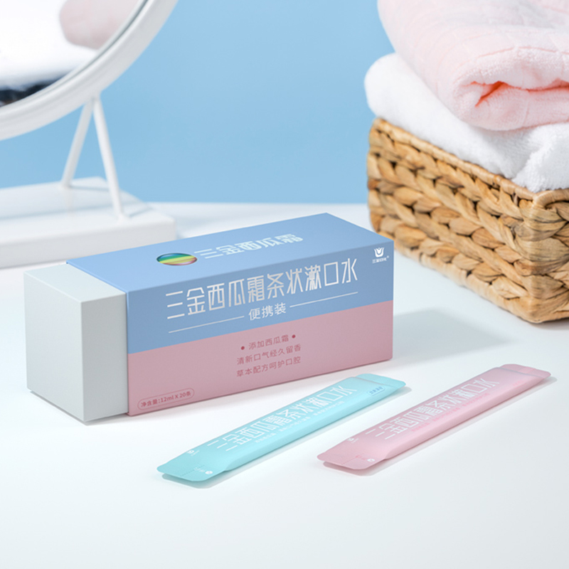 三金旗舰店三金西瓜霜漱口水口腔清洁薄荷香味持久清新口气男女条状便携装1