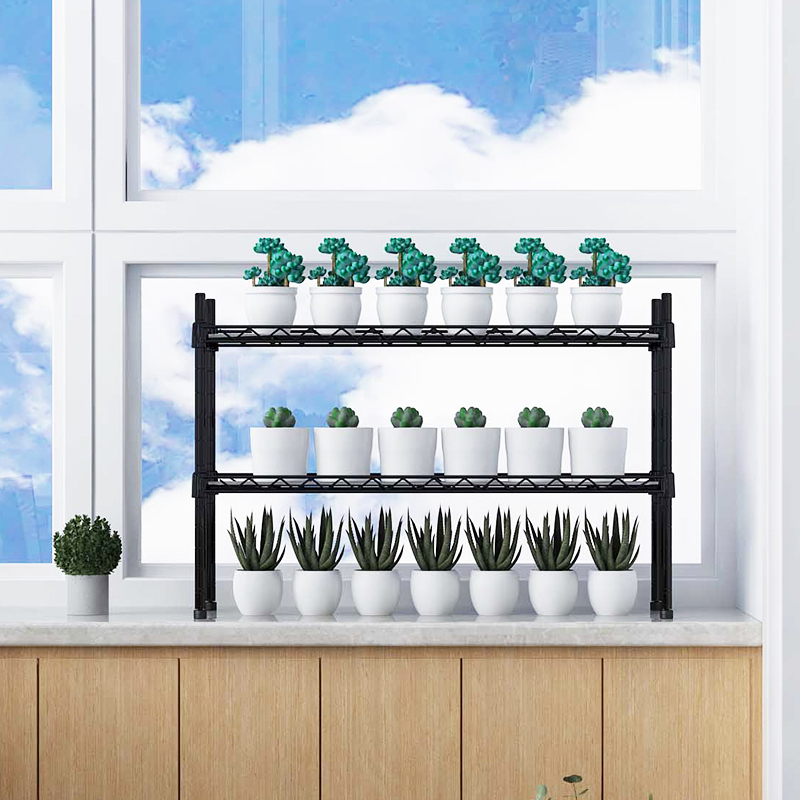黑色铁艺双层花架窗台阳台室内小花架绿植盆栽多肉小花架,淘宝优惠券,粉丝福利购,淘宝优惠卷