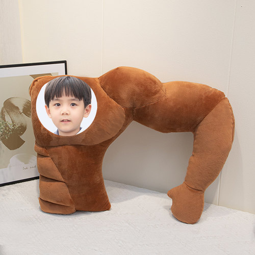 diy定制可印照片手臂睡觉肌肉男朋友抱枕公仔玩偶毛绒玩具生日女 - 图0