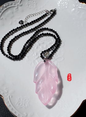 星光粉水晶吊坠国潮精品雕刻芙蓉石葫芦福袋狐狸碧玺黑玛瑙项链女