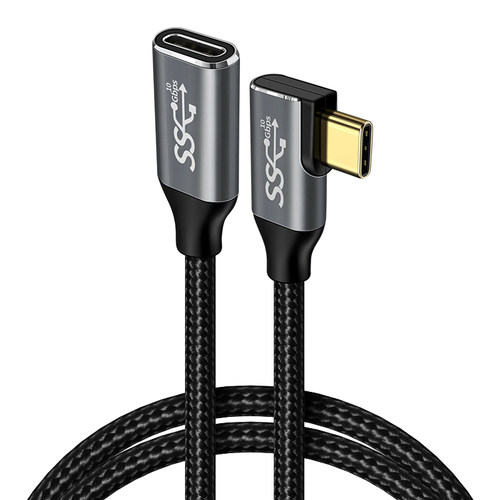 TypeC公对母延长线弯头usb3.1gen2数据线10gbs扩展坞C口公转母拓展加长3米适用华为手机苹果笔记本电脑PD100W - 图0