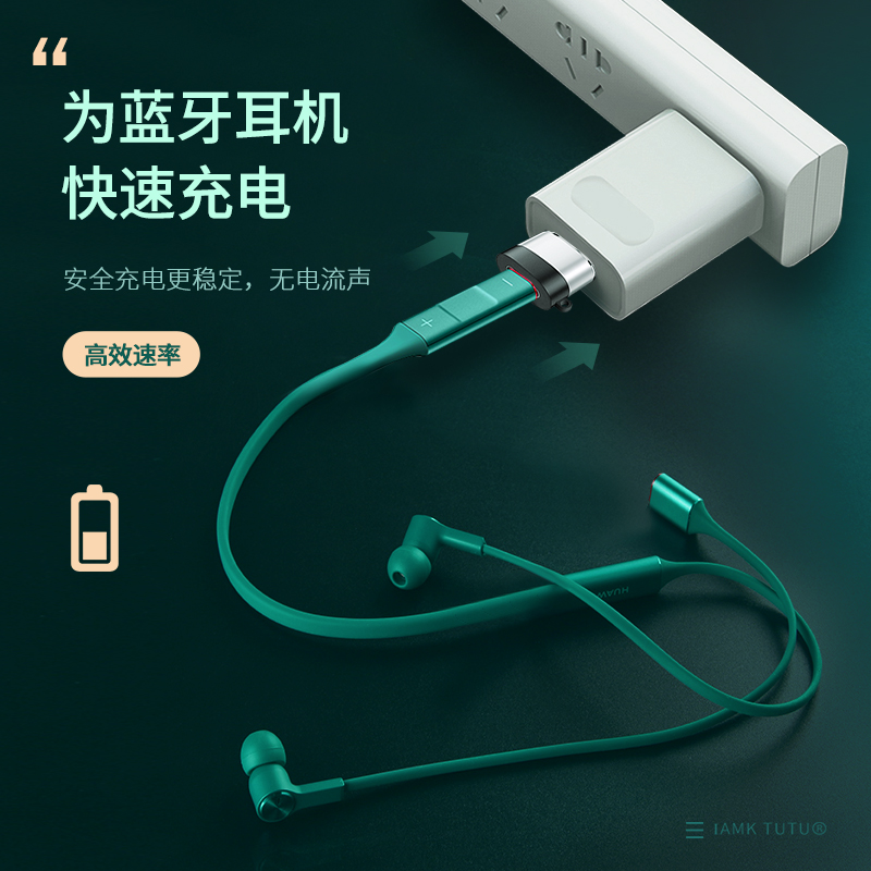 适用于华为freelace无线蓝牙耳机充电线type c转USB转换器beats flex转接头xSport PRO充电器CM70-C挂脖AM66 - 图2