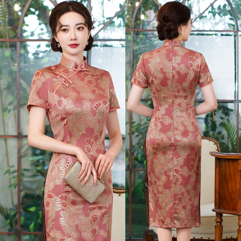 2022春夏新款旗袍裙中长款小个子 淑女记旗袍