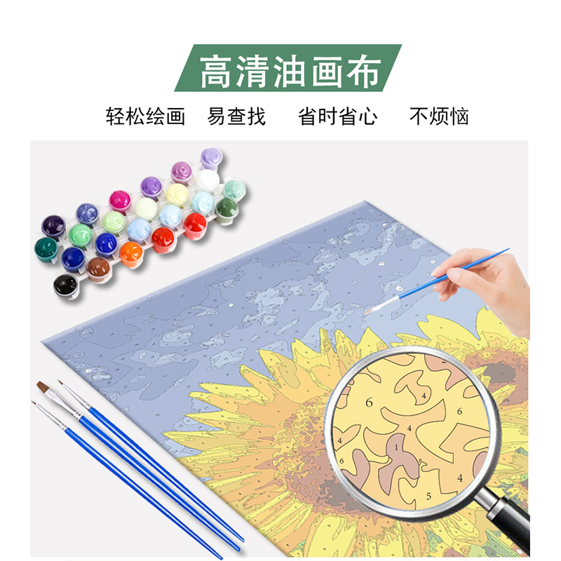 铁壁阿童木diy数字油画儿童涂色卡通动漫手绘填充填色丙烯油彩画