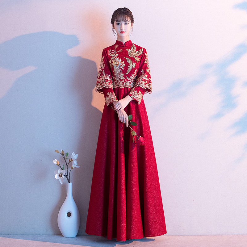 新娘2020新款冬季秀禾服结婚晚礼服 名洋佳人礼服/晚装