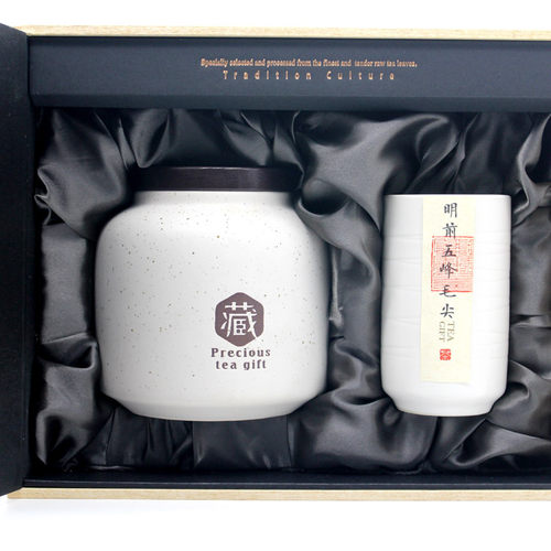 2026年茶礼新茶明前茶五峰芽毛尖私房茶五峰毛尖300g陶瓷礼盒装 - 图3