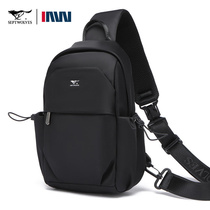 Seven Wolves Mens Chest Bag Slanted Satchel 2022 New Exploits Tide Cards Casual 100 Lap Single Shoulder Bag Sports Little Backpack