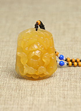 云南黄龙玉花开富贵生日礼物吊坠