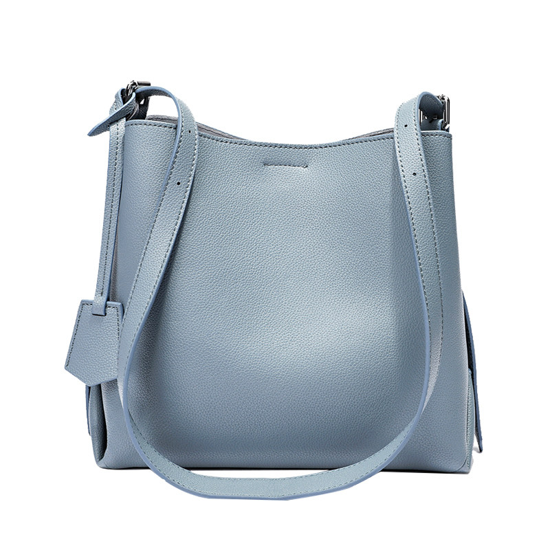 真皮2020新款潮韩版高级感水桶包 舒采女士包袋