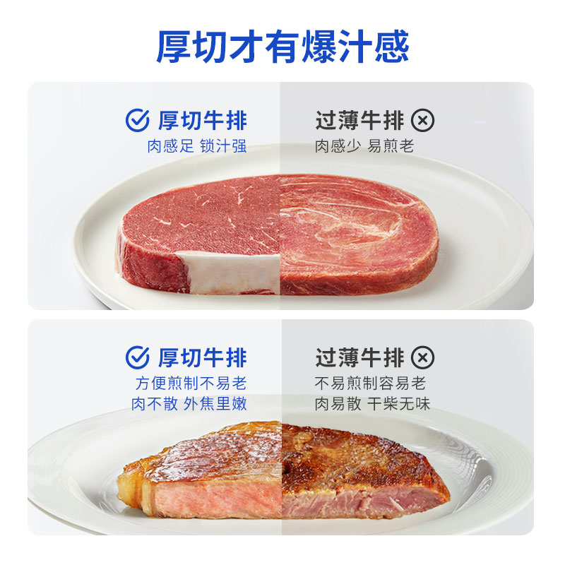 小牛凯西旗舰店小牛凯西原肉整切牛排黑椒西冷菲力儿童新鲜牛肉雪花家用牛扒8片3