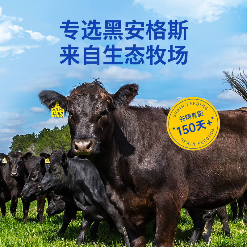 小牛凯西澳洲谷饲原切牛排安格斯西冷雪花眼肉无添加官方旗舰店