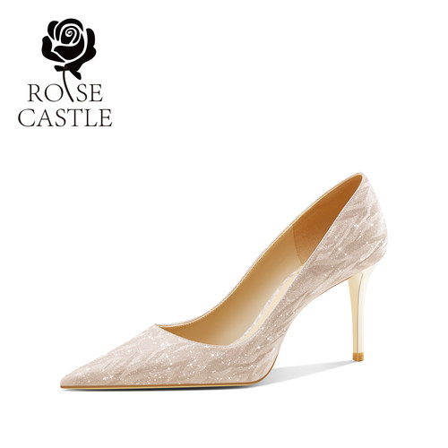 颖儿同款 流影逐波rosecastle水晶婚鞋女秀禾婚纱两穿新娘订婚鞋 - 图3