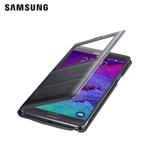 三星note4原装皮套 三星note4手机壳 N9100手机套智能保护套翻盖三星Note4 N9108v N9108W N9106原装手机壳 - 图1