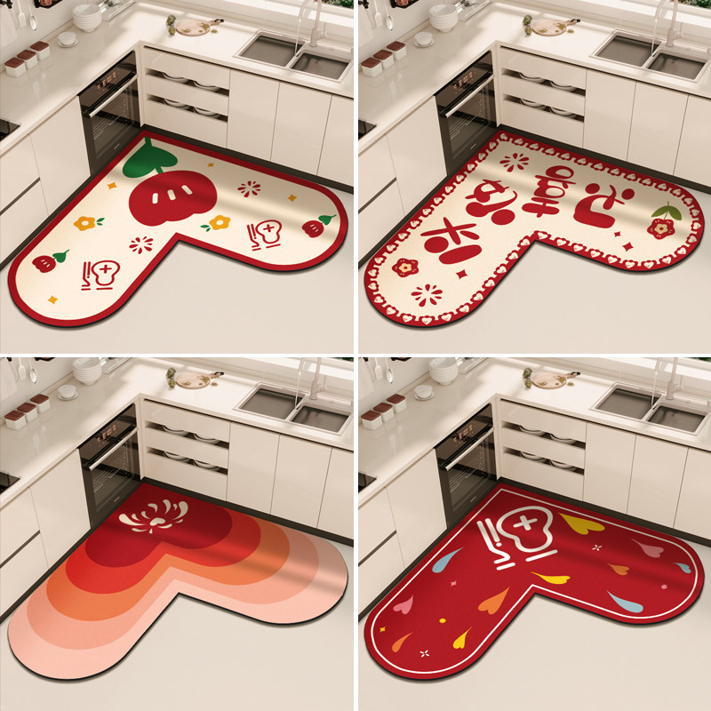 厨房专用L形转角地垫速干吸水防滑脚垫子可擦免洗耐脏好打理地毯,淘宝优惠券,粉丝福利购,淘宝优惠卷