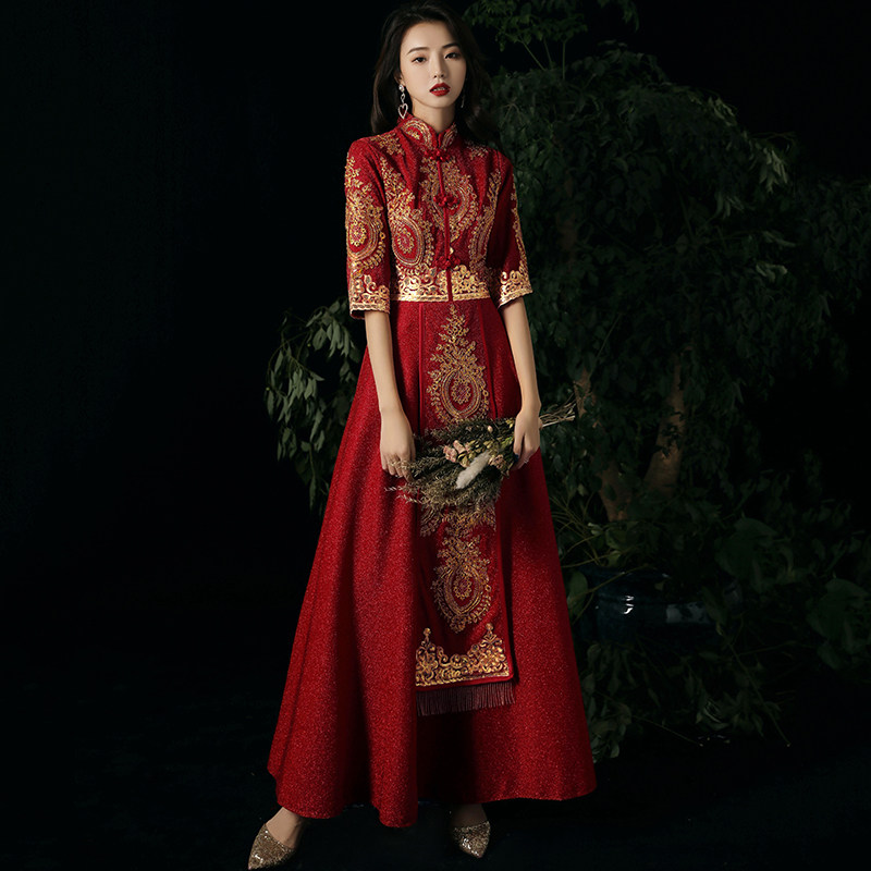 秀禾服新娘女2020新款中国风敬酒服 韩曼朵旗袍