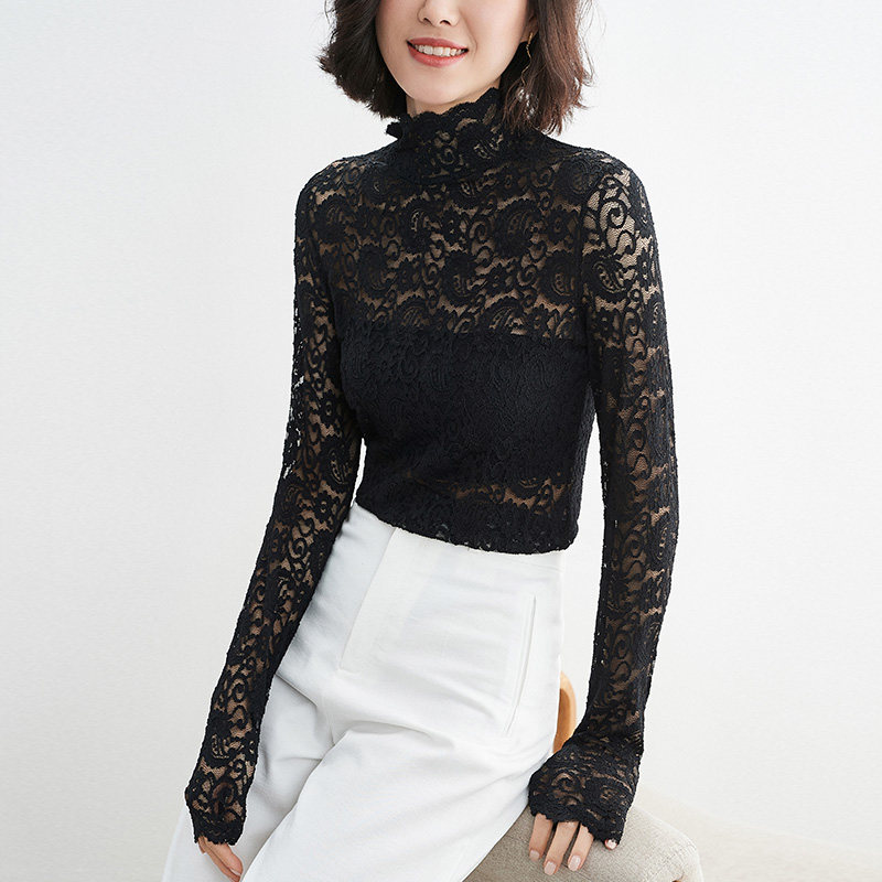 sofa超仙气质花瓣领蕾丝秋季风小衫 sofa蕾丝衫/雪纺衫