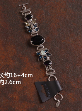 pilgrim花朵蓝白女项链吊坠耳钉