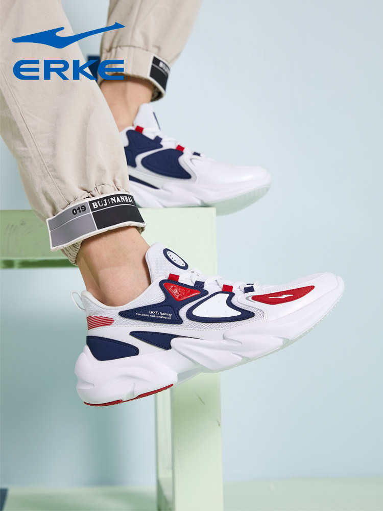 erke宝威裕达专卖店鸿星尔克运动鞋男鞋夏季透气网面潮鞋时尚休闲鞋复古老爹鞋男3