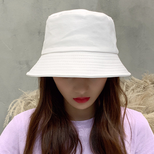 Hat Women's Korean Style Trendy Black Fisherman Hat Summer Thin Women's Breathable Sun Shade Sun Protection Japanese Versatile Solid Color Basin Hat