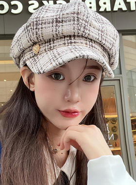 八角帽画家帽约会逛街甜美减龄女