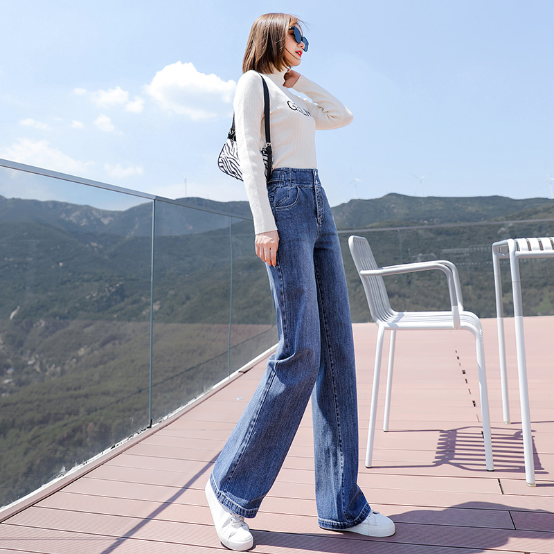 高腰直筒冬加绒加厚2021秋冬裤子 雪来赛奇牛仔裤