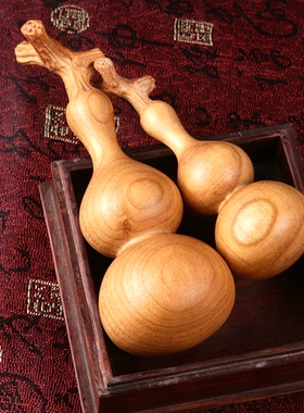 龙头葫芦桃木葫芦挂件手把件实木手捻小葫芦木制工艺实木